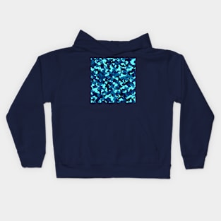 Blue Turquoise Camouflage Kids Hoodie